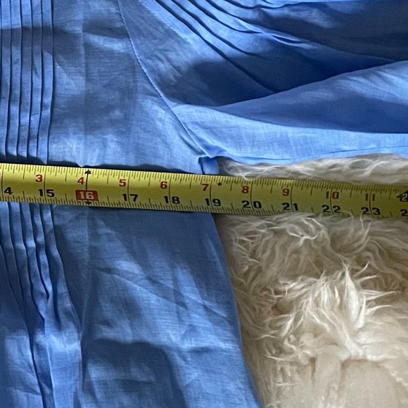 NWT Banana Republic Periwinkle Blue Ramie Pintuck Blouse - S - Picture 6 of 7